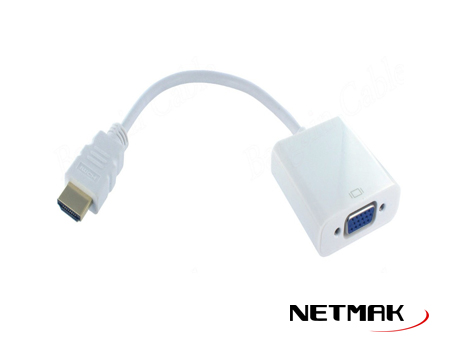 CONVERSOR DE HDMI A VGA + AUDIO PLUG 3.5MM - M A H - NM-C81A - NETMAK